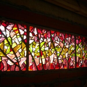 Dalle de verre en trois panneaux