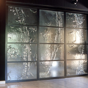 Coulissant d'intérieur
en verre et bois